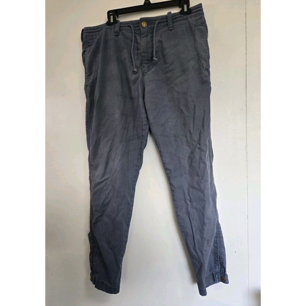 Hollister Pants Mens 32 Jogger Blue Chino Stretch Elastic Waist Drawstring